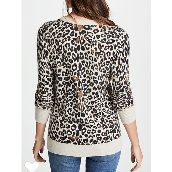 White + Warren 100% Cashmere Leopard Sweater - Picture 2 of 13